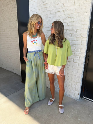 Stay Easy Flutter Top Lime