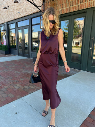 Sage The Label | Deep Trance Midi Skirt Wine