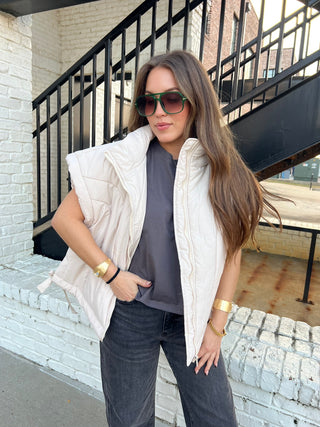 Courtney Oversized Vest Cream