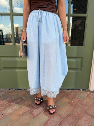 Emery Lace Pants Light Blue