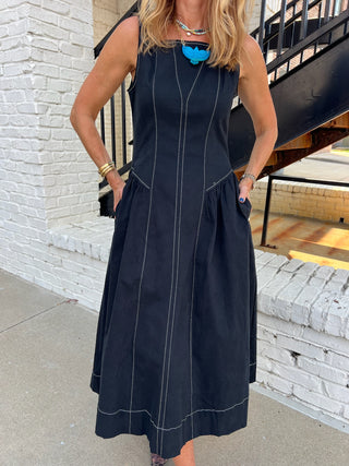 TCEC | Kaeli Fitted Contrast Dress Black