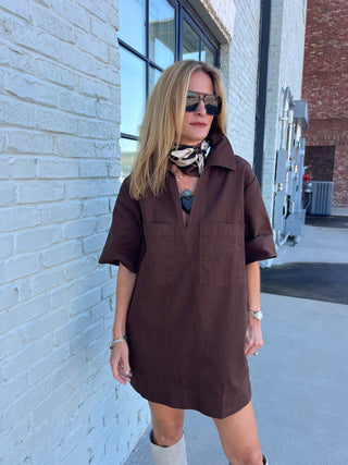 Olivaceous | Lily Pocket Dress Brown