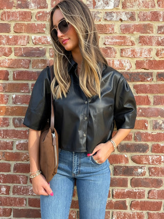 The Hudson Pleather Top