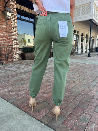 Daze Denim | The Champ High Rise Jogger in Clover