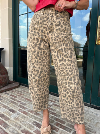 MIOU MUSE| The Porter Barrel Leopard Pants