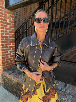 Kylie Leather Jacket Brown