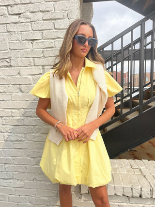 The Sadie Zip Dress Yellow