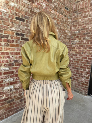 Ira Cropped Jacket Chartreuse