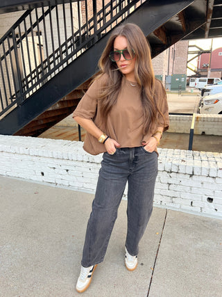 Maggie Boxy Tee Brown
