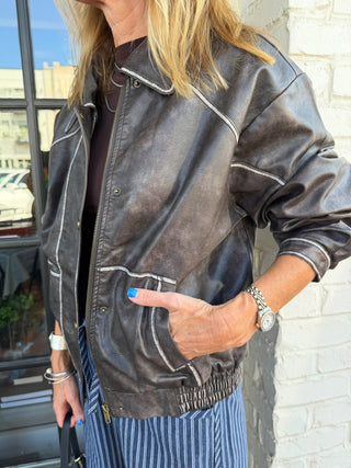 Kylie Leather Jacket Brown