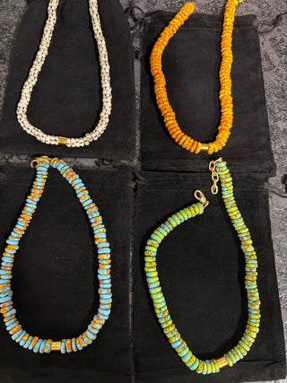 Handcrafted African clay bead bracelet with spacers