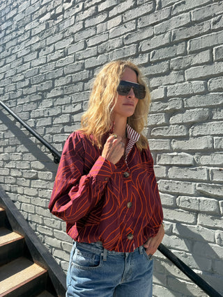 ENTRO Joslin Blouse Burgundy