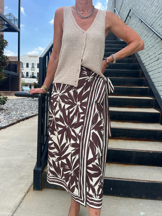 MIOU MUSE | Palm Print Skirt