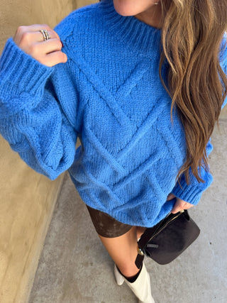 Sage The Label | On Stage Cable Sweater Blue