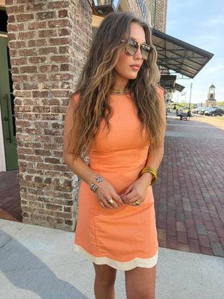 ADELYN RAE | Melody Scalloped Sheath Dress