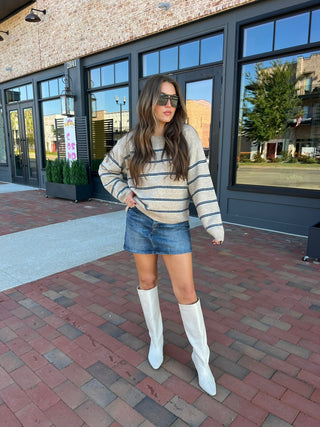 Sage The Label | Hudson Two Tone Sweater Oatmeal Multi