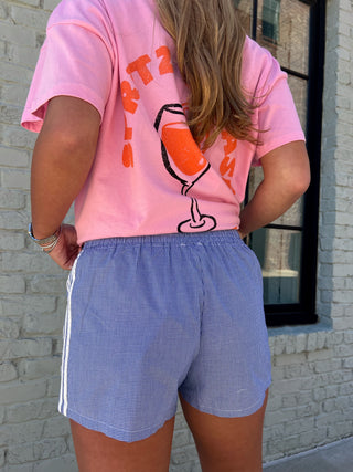 Array Sporty Shorts Gingham Blue
