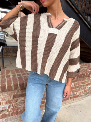 The Walker Knit Brown Stripe