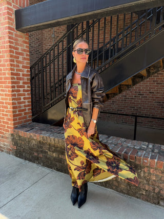 Jillian Print Maxi Dress Olive