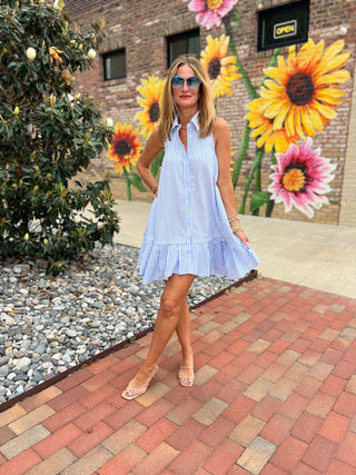 Sunkissed Stripe Dress Blue
