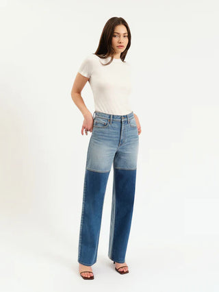 Daze Denim | City Straight High Rise Straight Leg in Double Dip