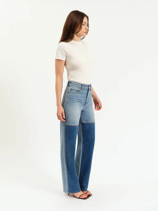 Daze Denim | City Straight High Rise Straight Leg in Double Dip