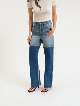 Daze Denim | City Straight High Rise Straight Leg in Double Dip