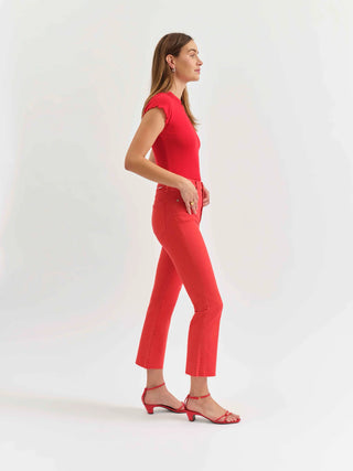 Daze Denim| Shy Girl Crop Flare Cherry
