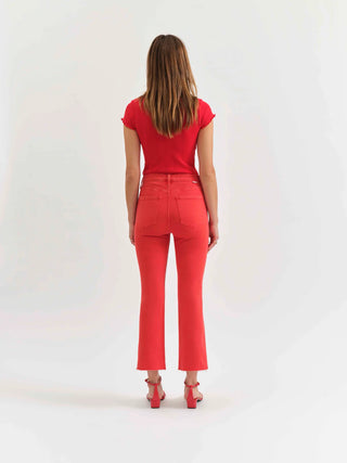 Daze Denim| Shy Girl Crop Flare Cherry