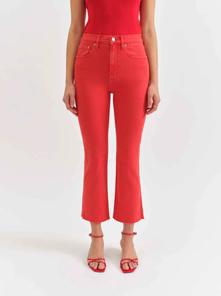 Daze Denim| Shy Girl Crop Flare Cherry