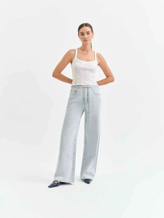 Daze Denim | Madison Mid Rise Wide Leg in Baby Talk
