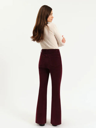 Daze | Sunset Flare High Rise Leg in Fig Cord