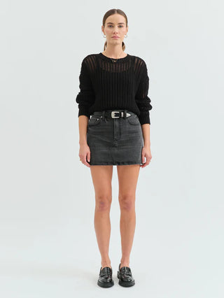 Daze Denim | Malibu Mini Skirt in Spade