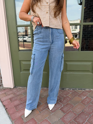 EESOME | Chic Chambray Pants