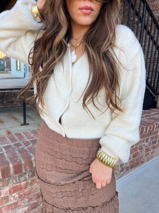 Z Supply | Sadira Fluffy Crop Cardigan Warm White