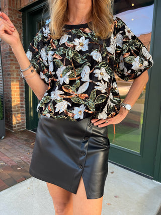 Z Supply | Allegra Vegan Leather Mini Skirt Black