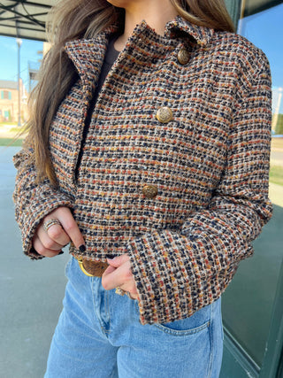 Steve Madden | Avie Jacket Brown Plaid Mix