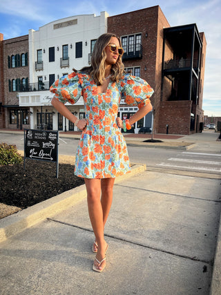 Olivaceous | Myra Floral Dress