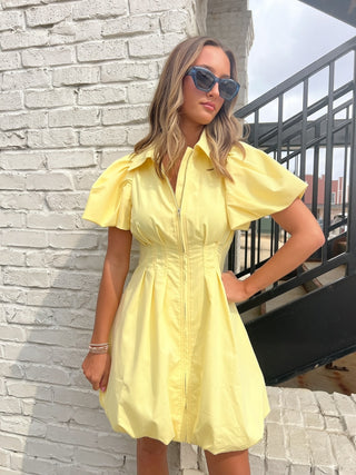 The Sadie Zip Dress Yellow