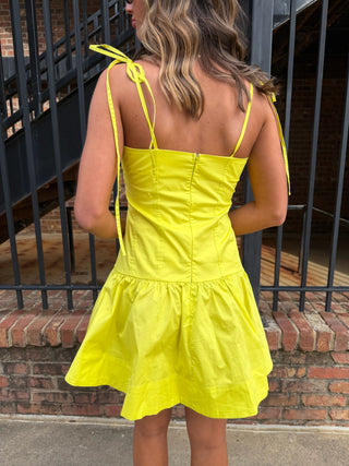 Lime Ruffle Mini Dress