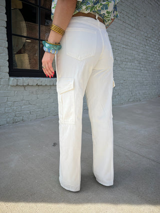 The Rowan Cargo Jean Off White