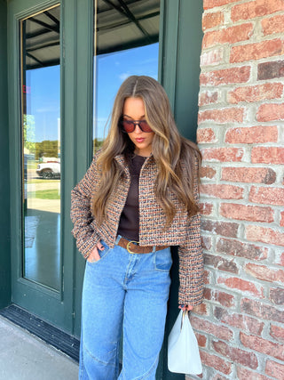 Steve Madden | Avie Jacket Brown Plaid Mix