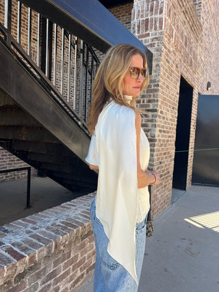 Beckham Asymmetrical Top Cream