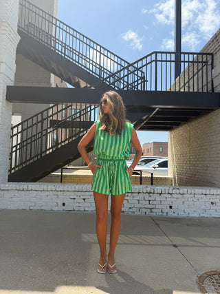 GLAM | Charlie Stripe Padded Set - Kelly Green