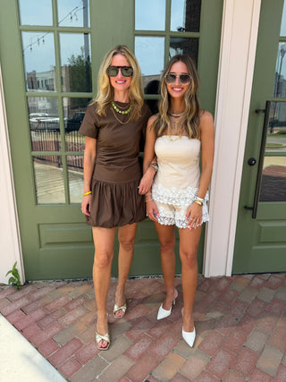 Briley Bubble Dress Brown