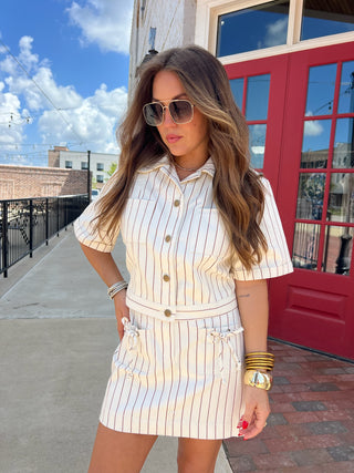 Miou Muse | Clean Lines Set Cream Stripe Set