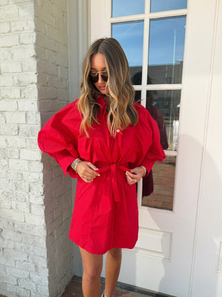 Remi Shirt Mini Dress Red
