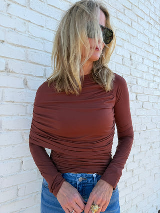 Laurel Cape Top Brown