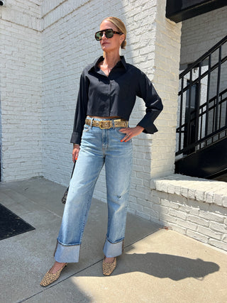 NEEDii | The Bridget Button Up Pinstripe Top