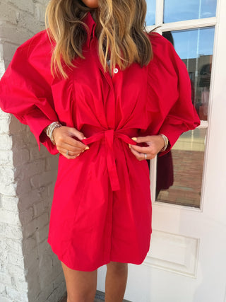 Remi Shirt Mini Dress Red